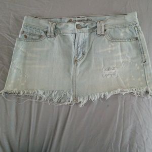 A very cute light denim mini skirt